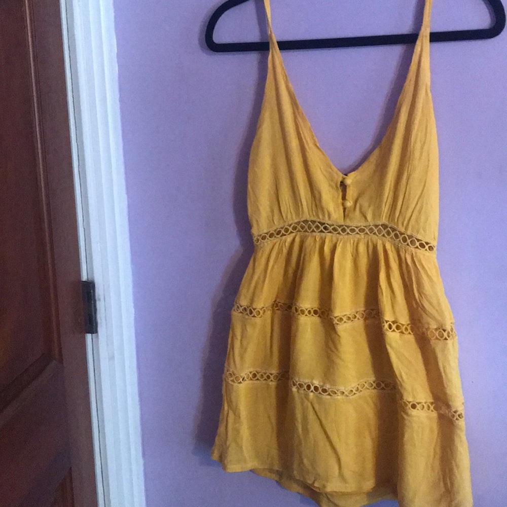 Zaful yellow v neck dress